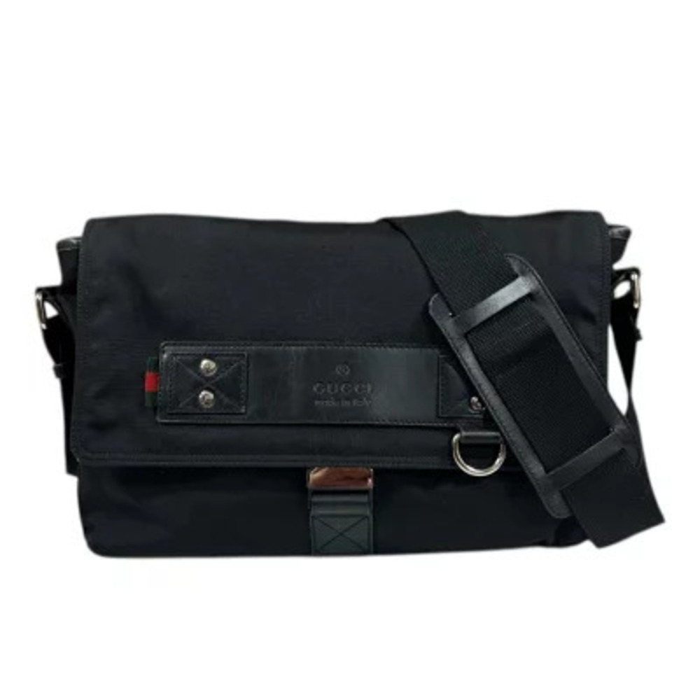 Gucci Sherry Shoulder Bag Canvas Black